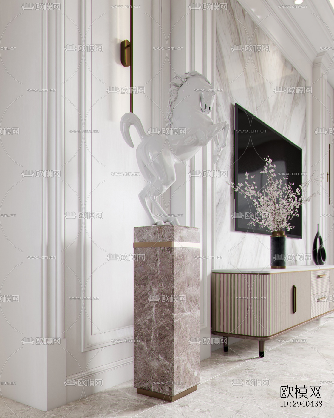 美式平层效果图下载（渲染图6）