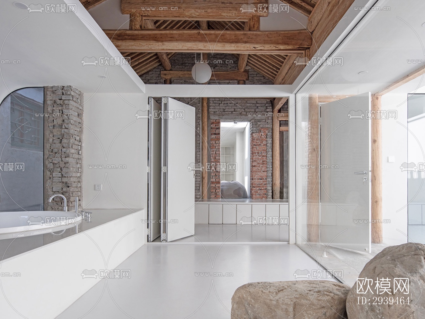 现代酒店民宿效果图下载（渲染图10）