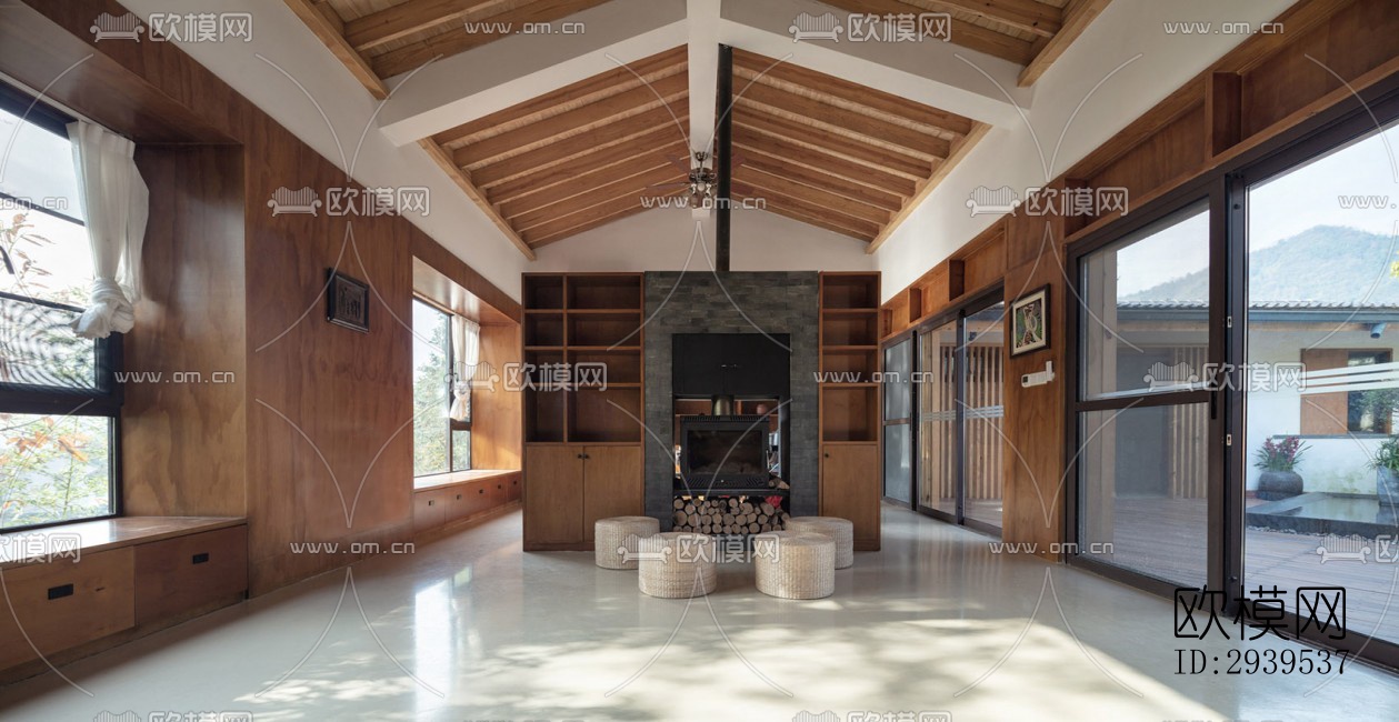 现代酒店民宿效果图下载（渲染图9）