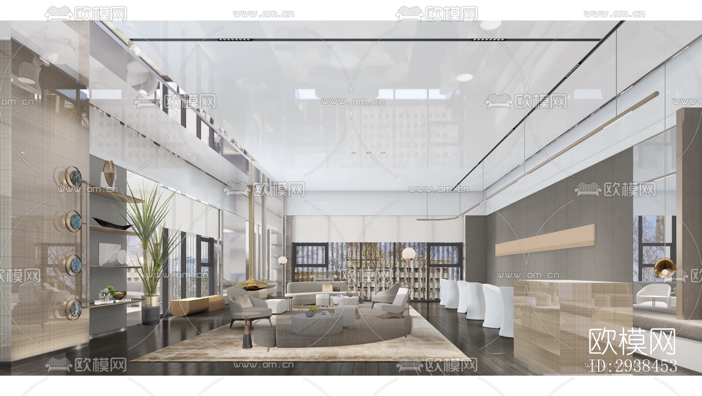 现代售楼处效果图下载（渲染图7）