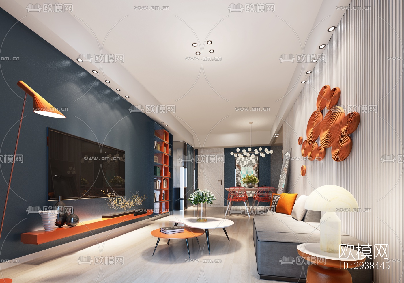 新中式售楼处效果图下载（渲染图4）