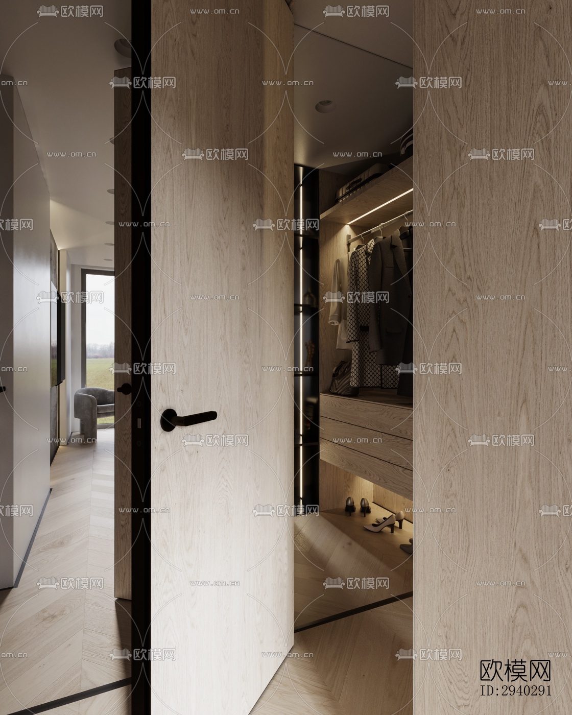 现代平层效果图下载（渲染图2）