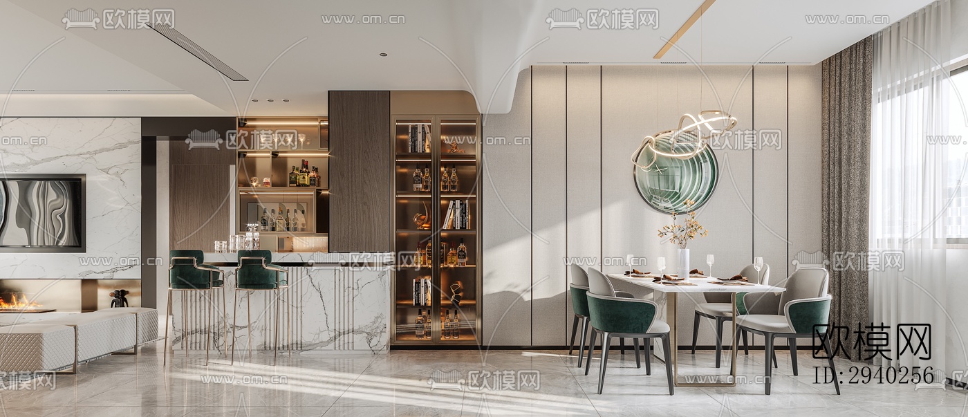 现代平层效果图下载（渲染图11）