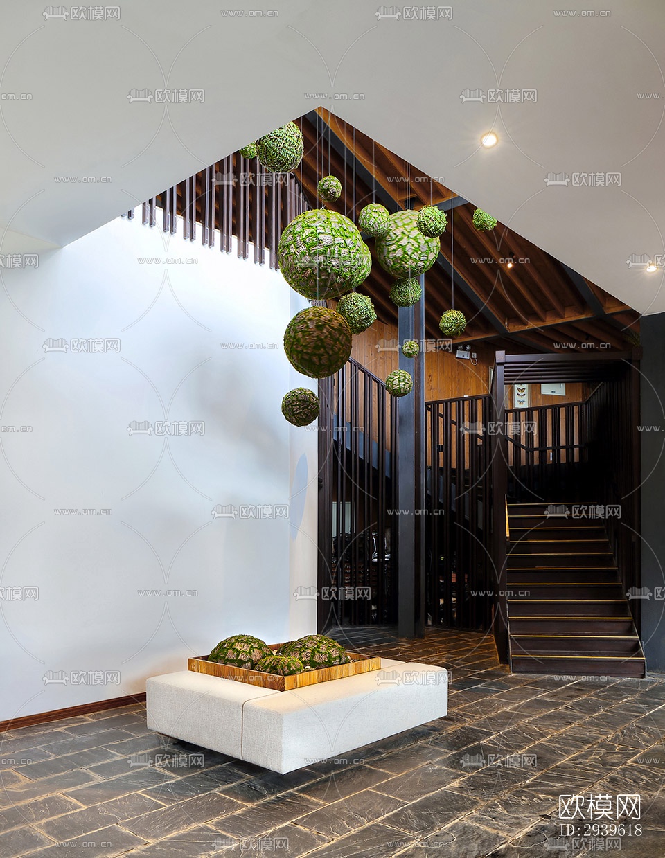 美式酒店民宿效果图下载（渲染图12）