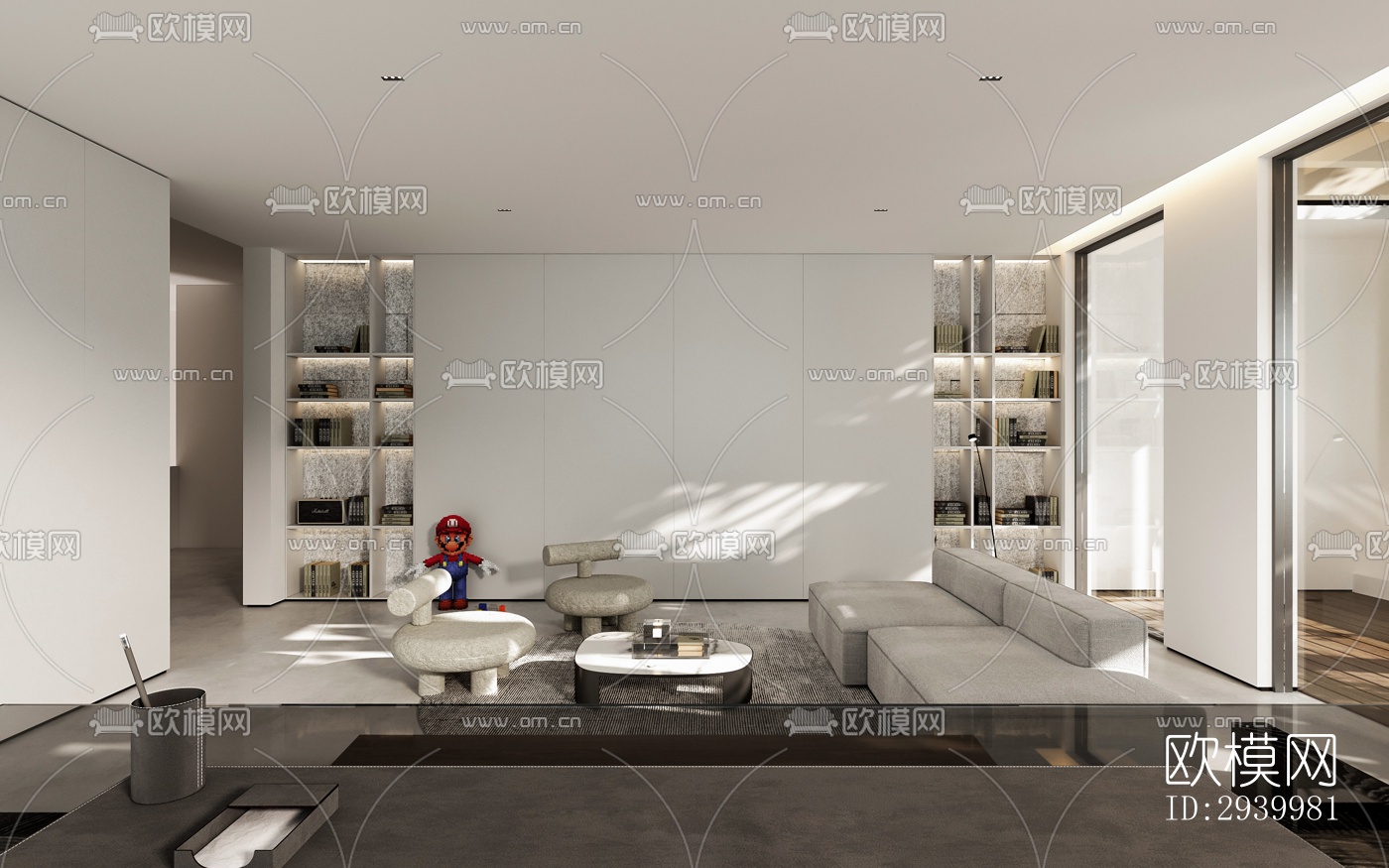 现代复式效果图下载（渲染图3）