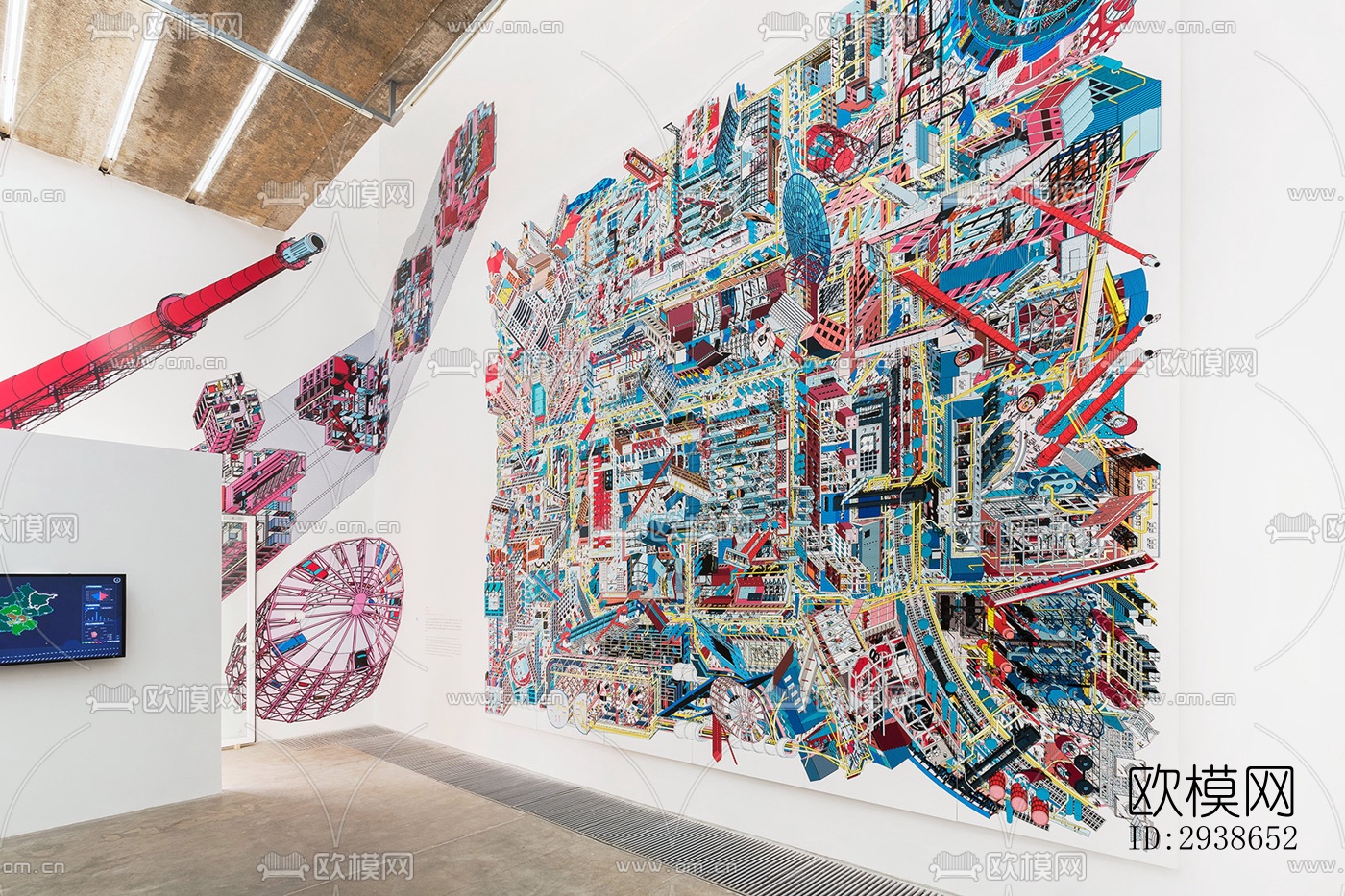 现代展览展厅效果图下载（渲染图2）