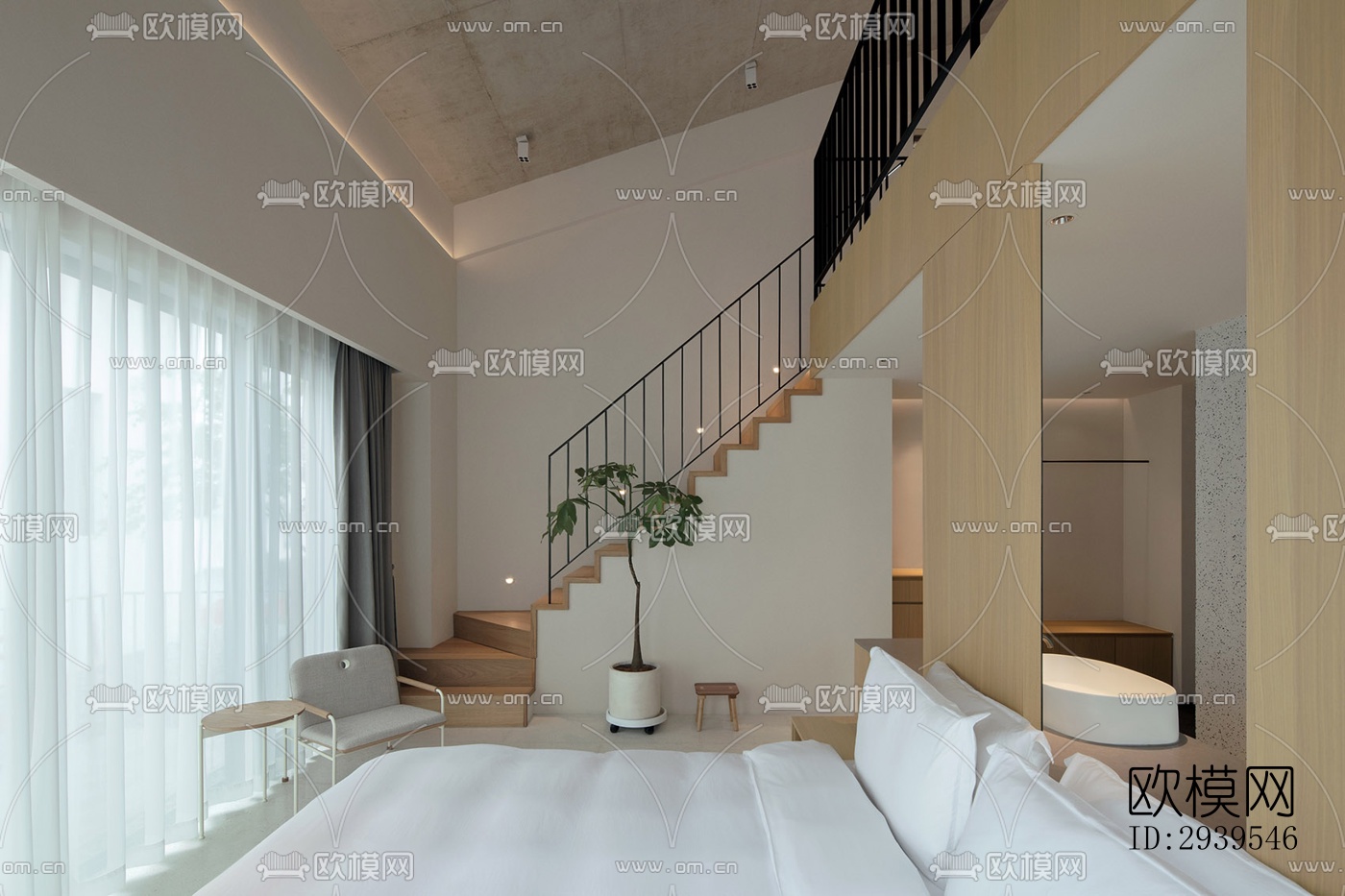 现代酒店民宿效果图下载（渲染图16）