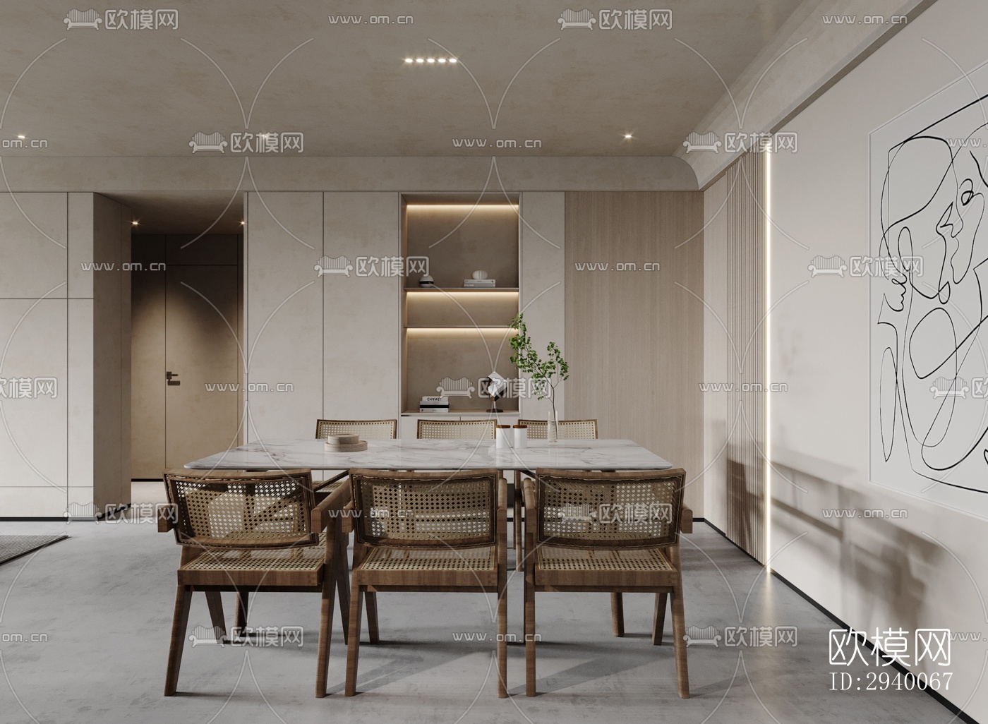 侘寂平层效果图下载（渲染图8）