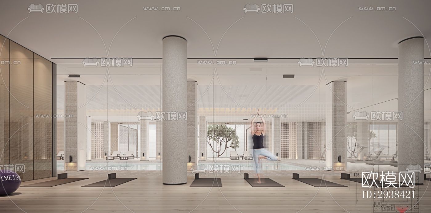 新中式售楼处效果图下载（渲染图8）