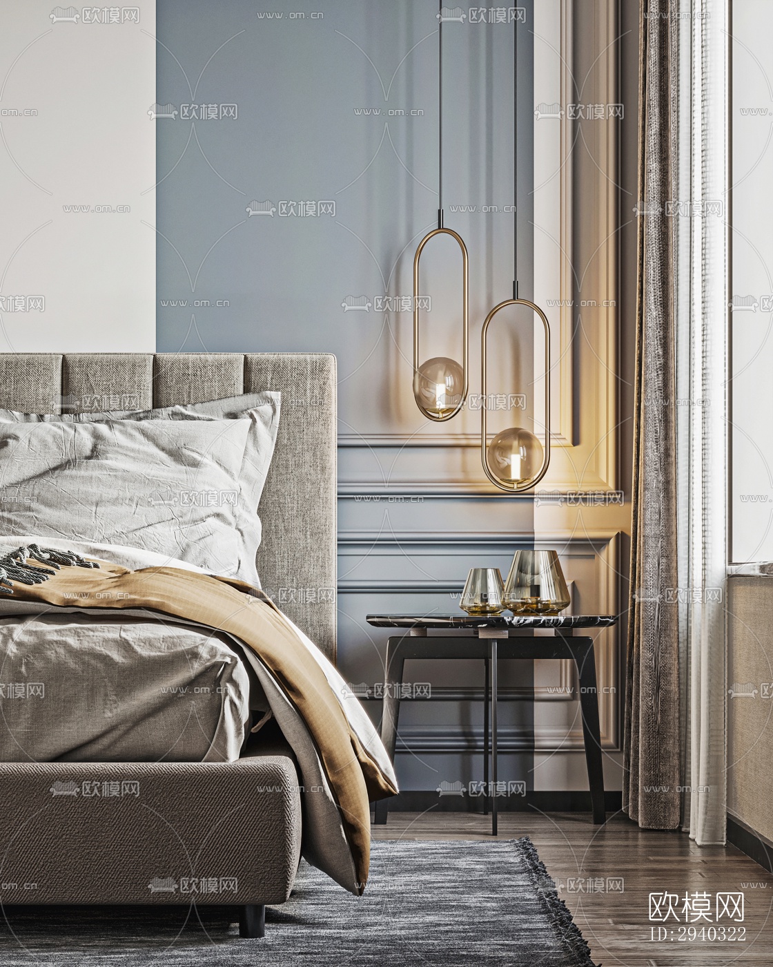 现代平层效果图下载（渲染图3）