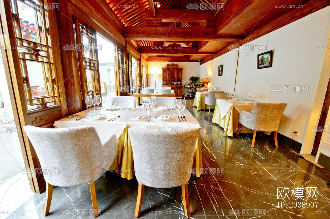 中式酒店民宿效果图下载（渲染图11）