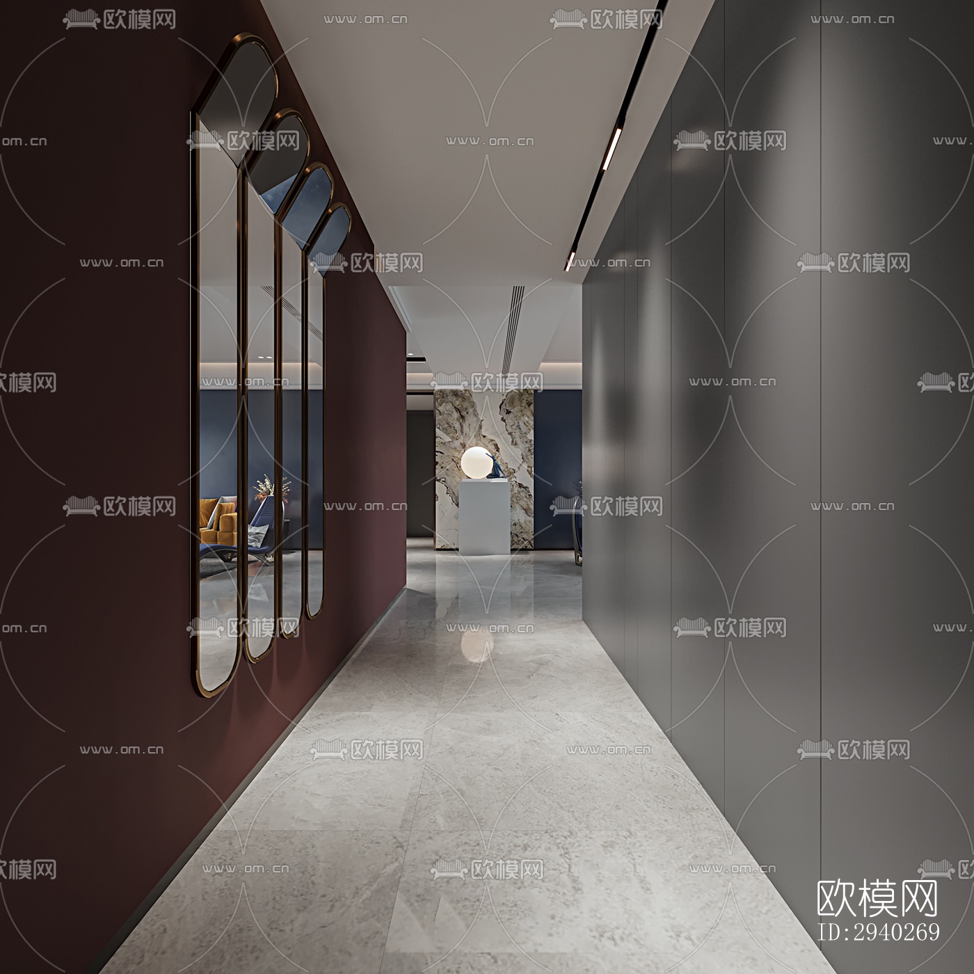 现代平层效果图下载（渲染图2）