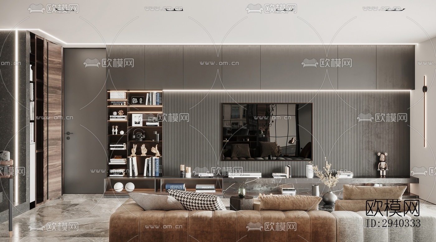 现代平层效果图下载（渲染图2）