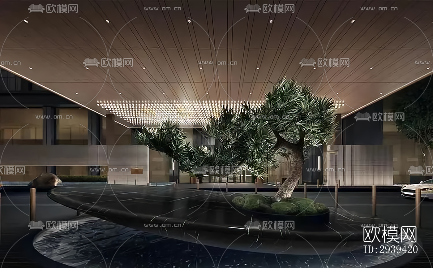 新中式酒店民宿效果图下载（渲染图12）