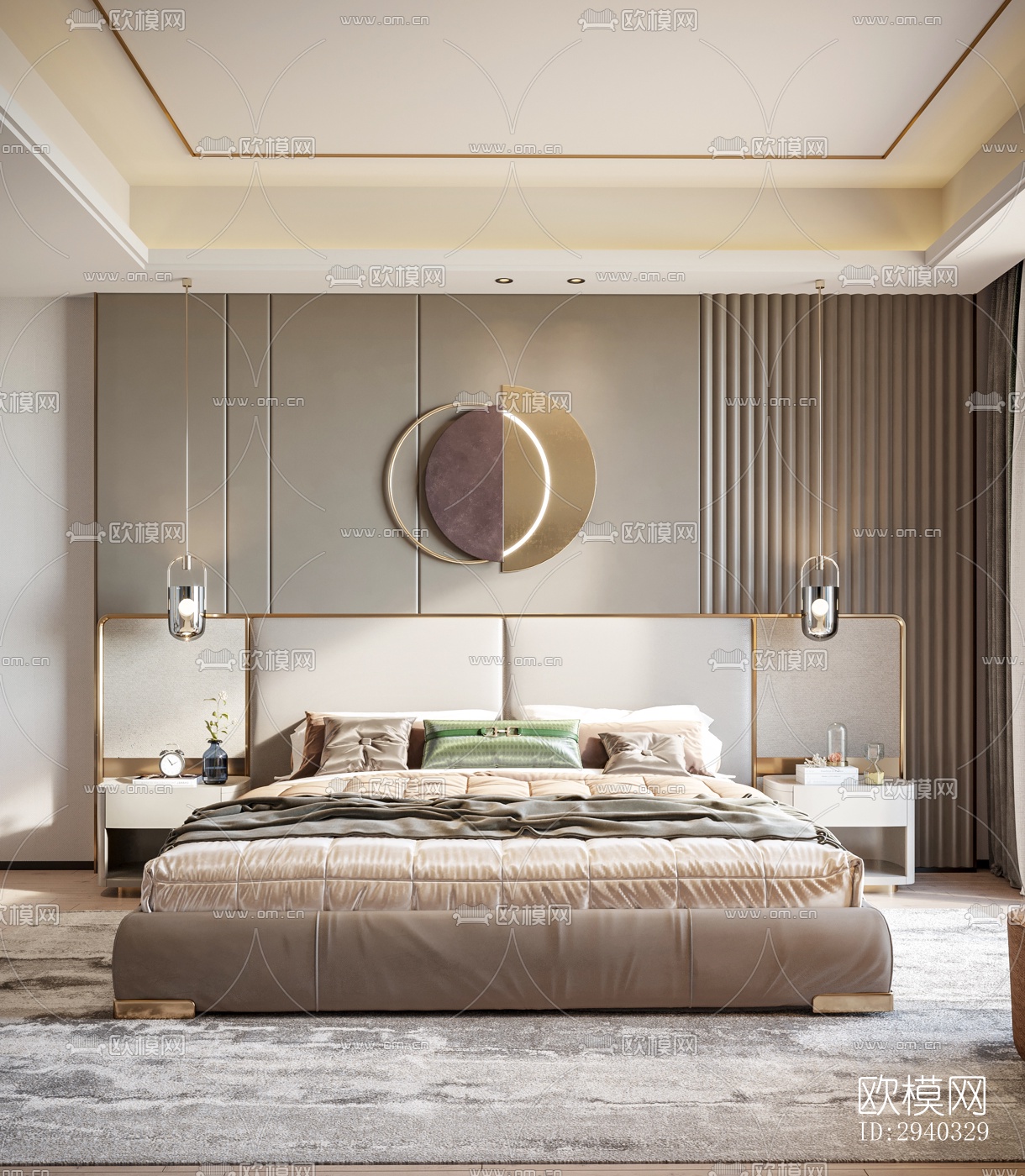 现代平层效果图下载（渲染图7）