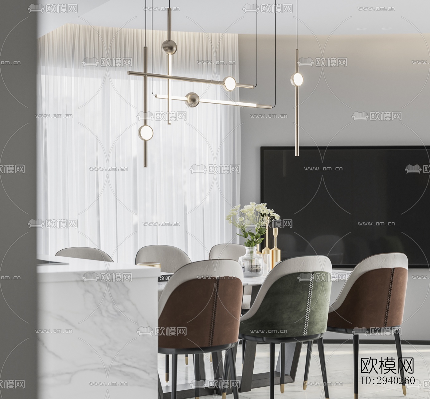 现代平层效果图下载（渲染图5）