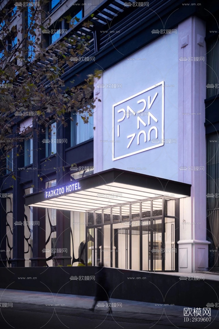 现代酒店民宿效果图下载（渲染图1）