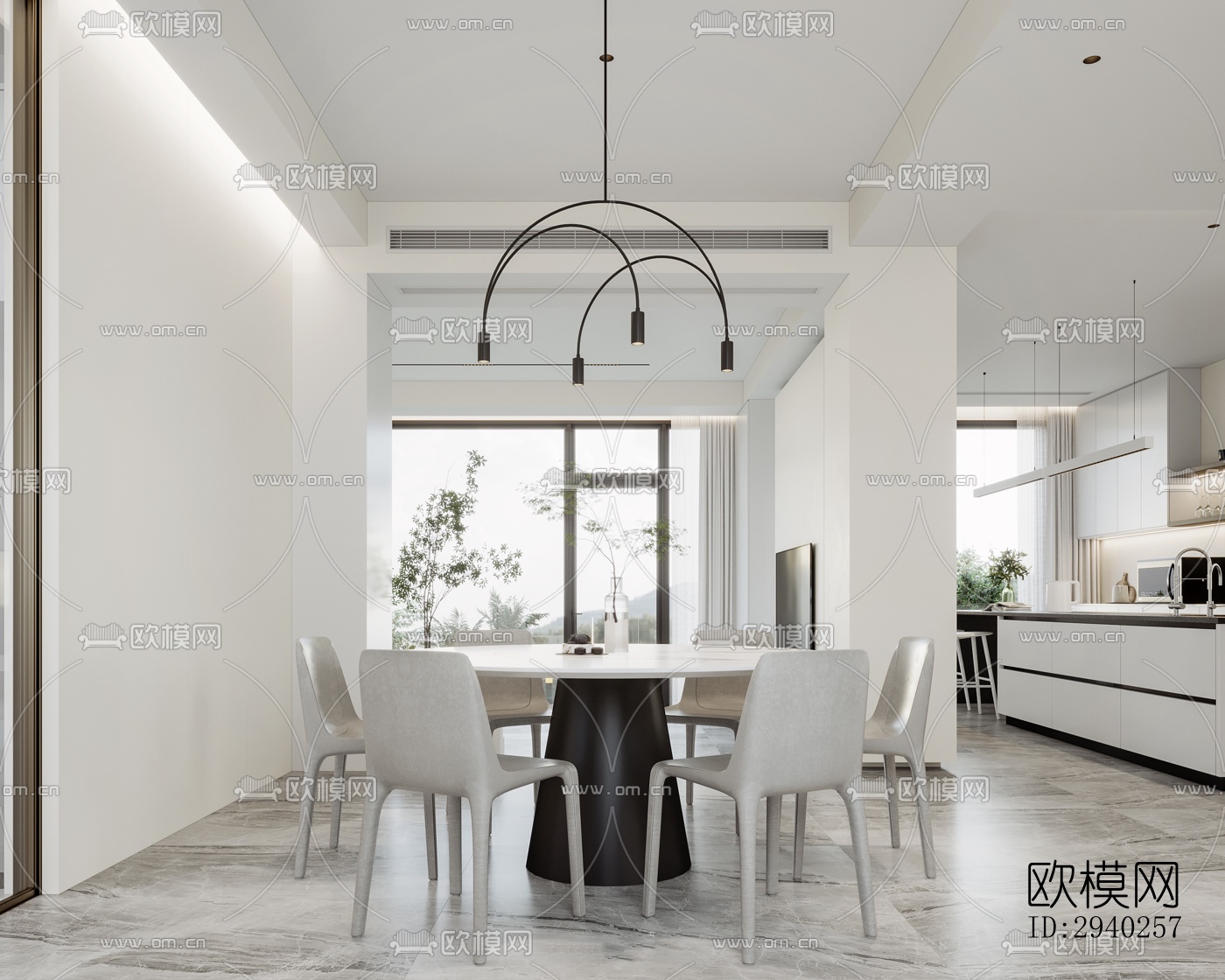 现代平层效果图下载（渲染图3）