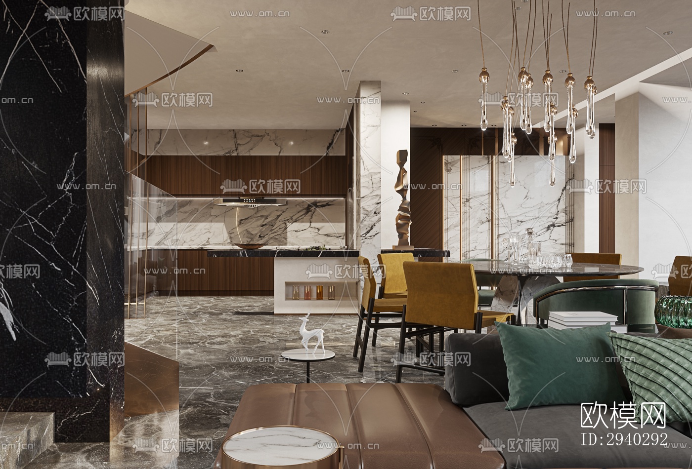 现代平层效果图下载（渲染图6）