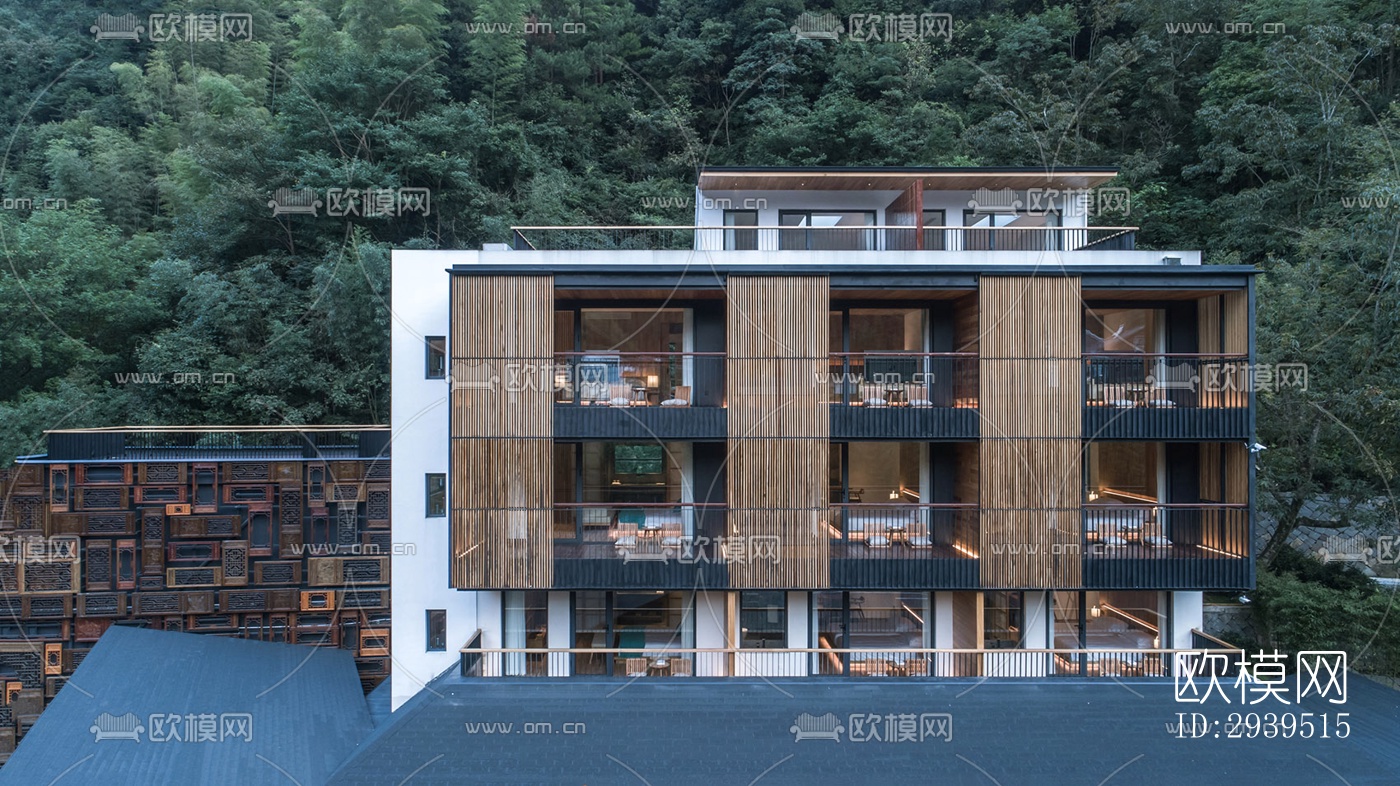 现代酒店民宿效果图下载（渲染图11）