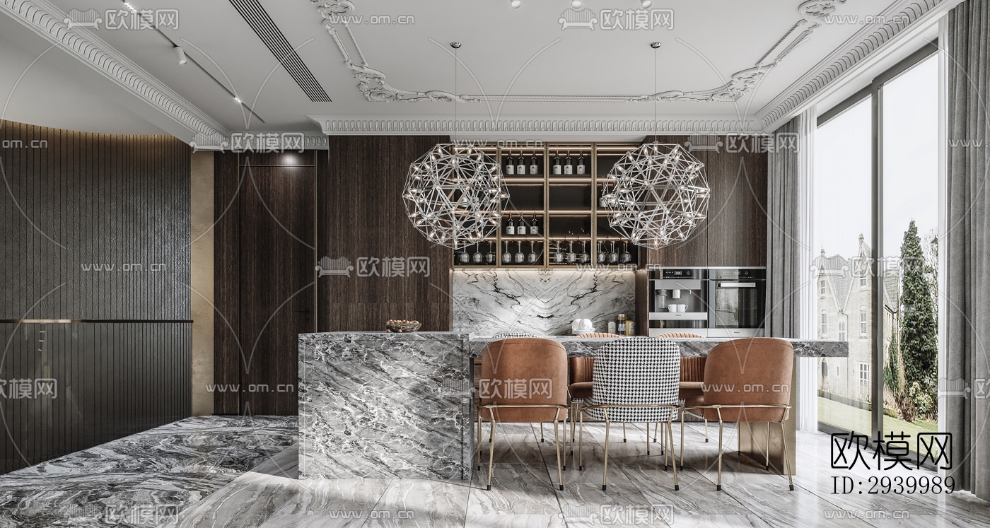 美式复式效果图下载（渲染图6）