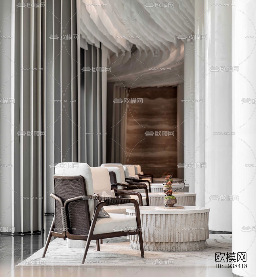 新中式售楼处效果图下载（渲染图11）