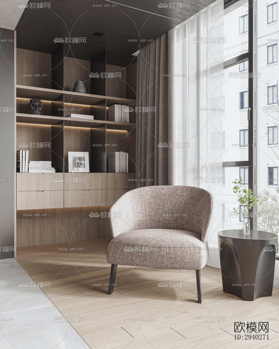 现代平层效果图下载（渲染图9）