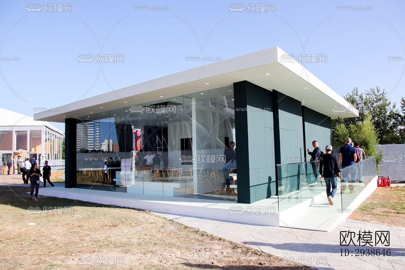 现代展览展厅效果图下载（渲染图1）