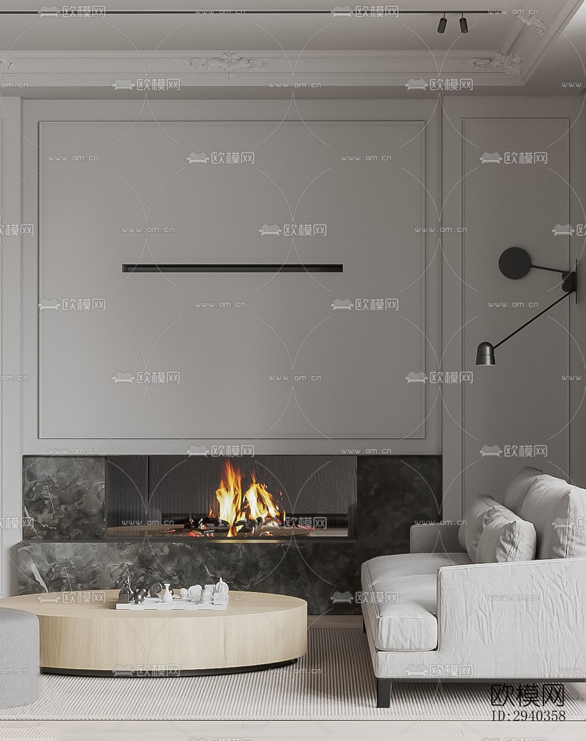 现代平层效果图下载（渲染图9）