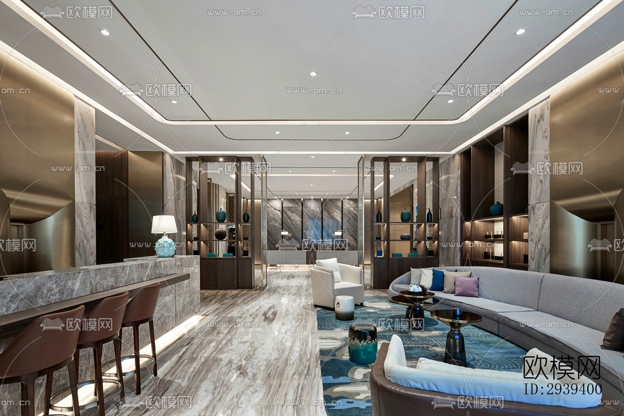 新中式酒店民宿效果图下载（渲染图8）