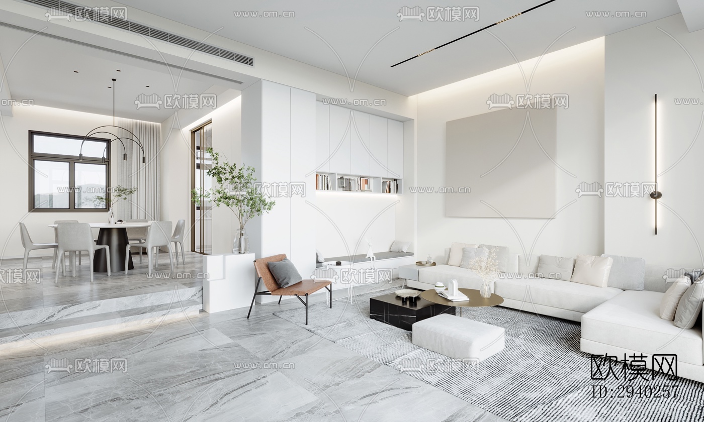 现代平层效果图下载（渲染图16）