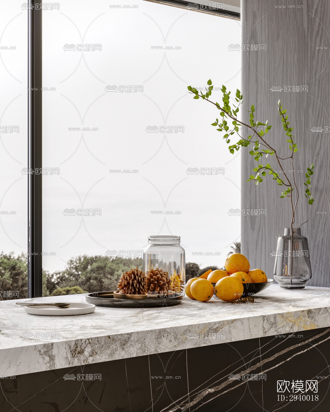 侘寂平层效果图下载（渲染图8）