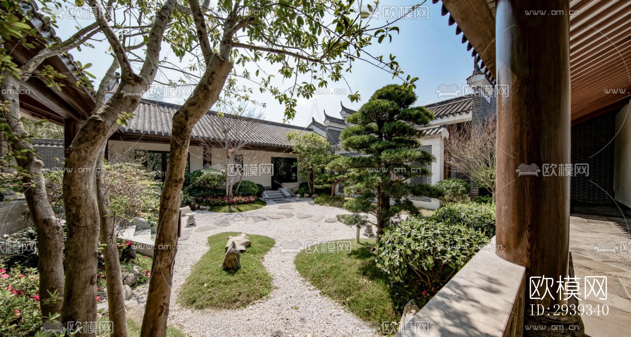 新中式酒店民宿效果图下载（渲染图8）