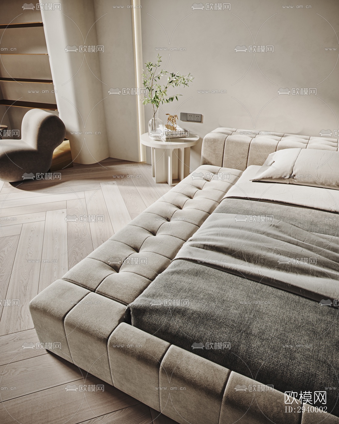 侘寂平层效果图下载（渲染图1）