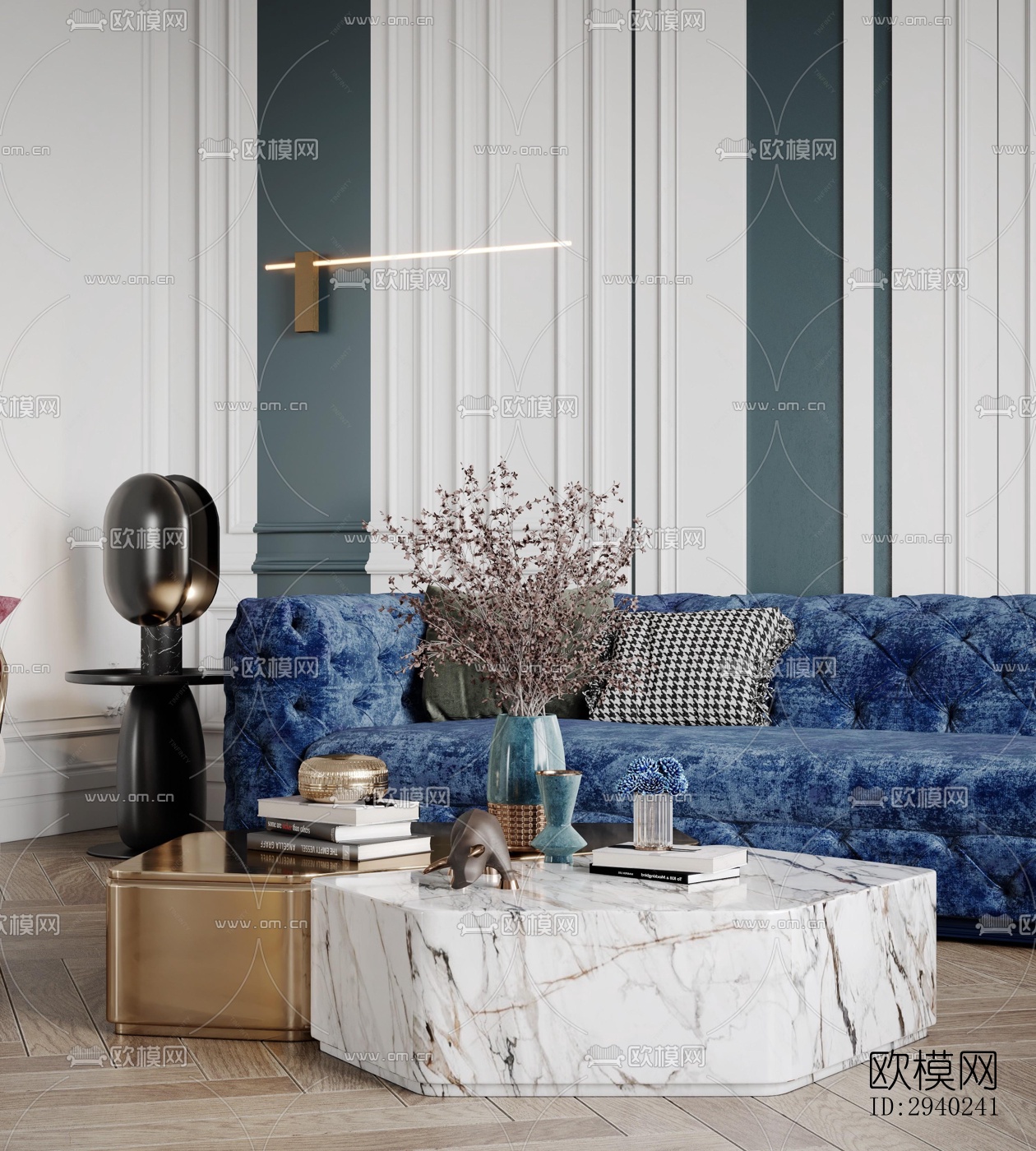 法式平层效果图下载（渲染图6）