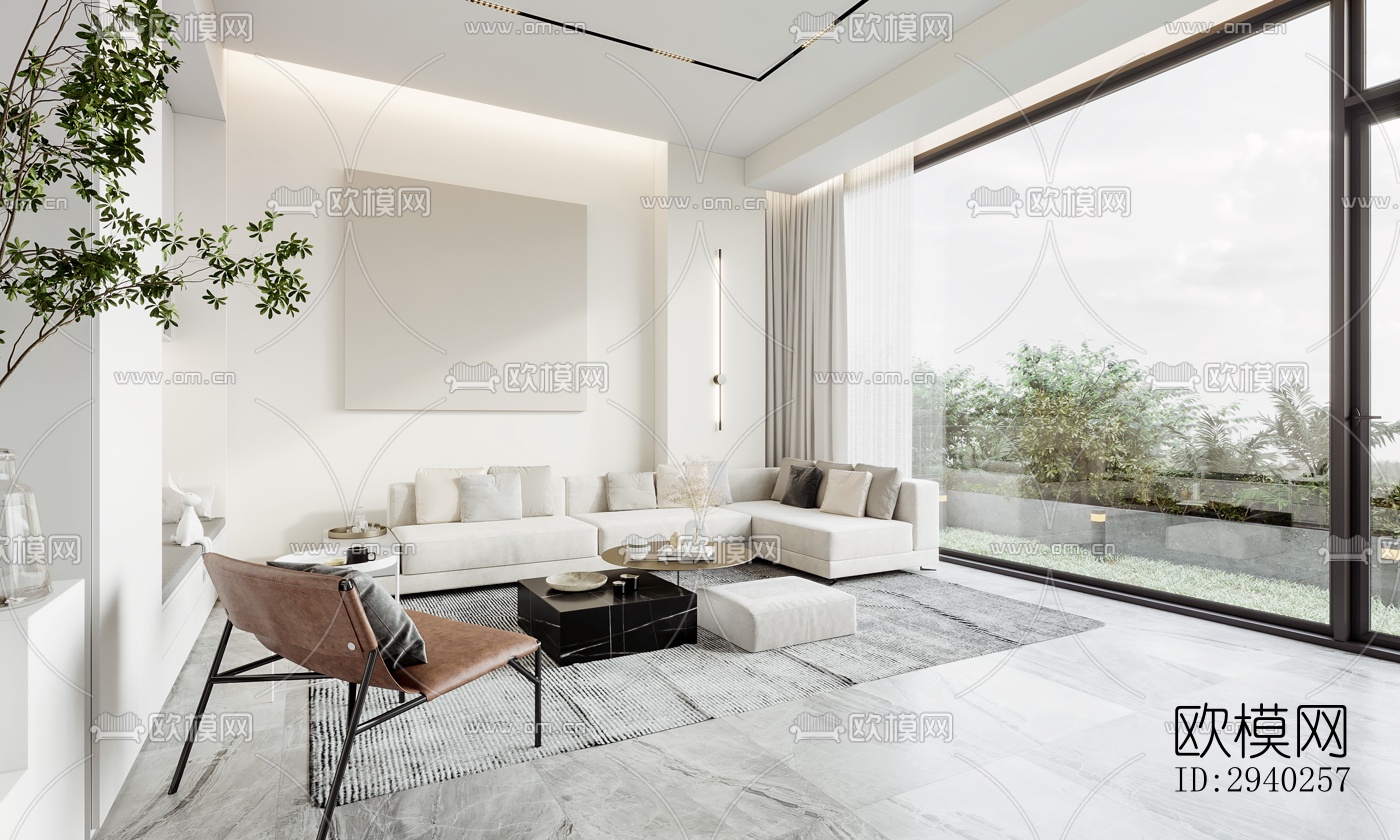 现代平层效果图下载（渲染图15）