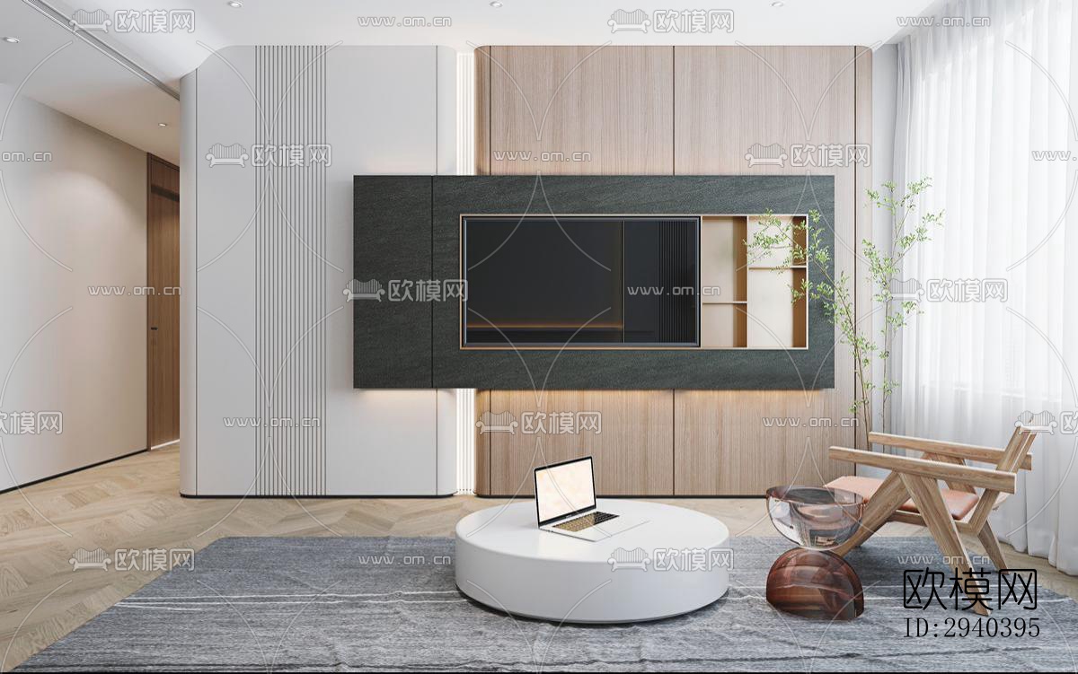 现代平层效果图下载（渲染图10）