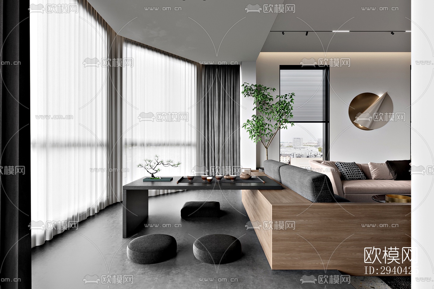 现代平层效果图下载（渲染图13）