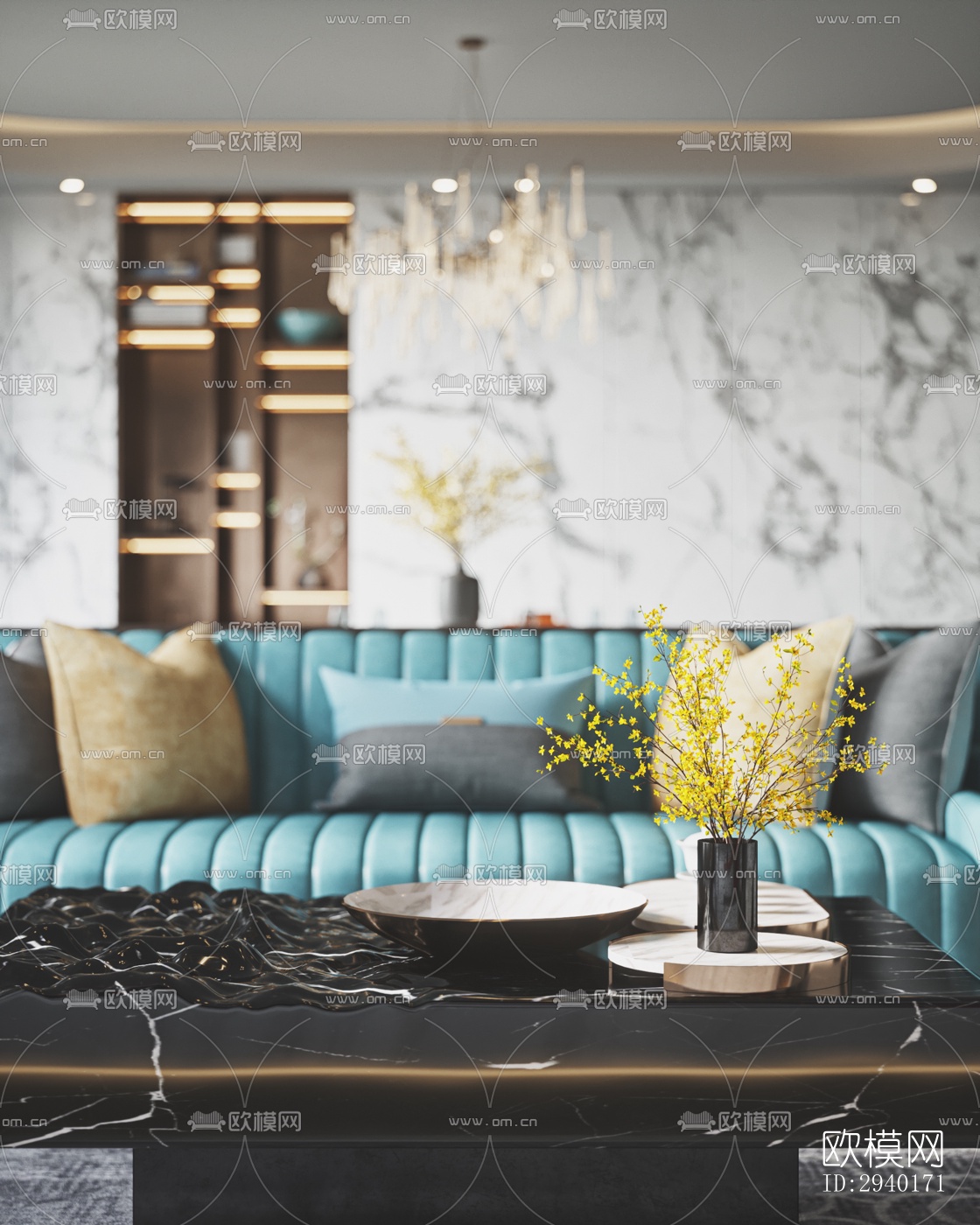 新中式平层效果图下载（渲染图10）