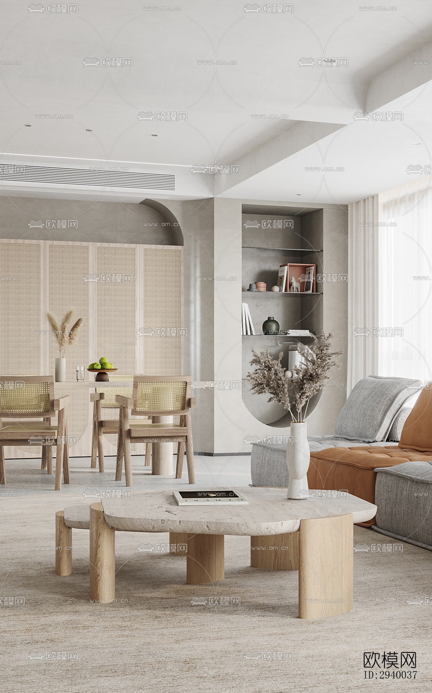 侘寂平层效果图下载（渲染图7）