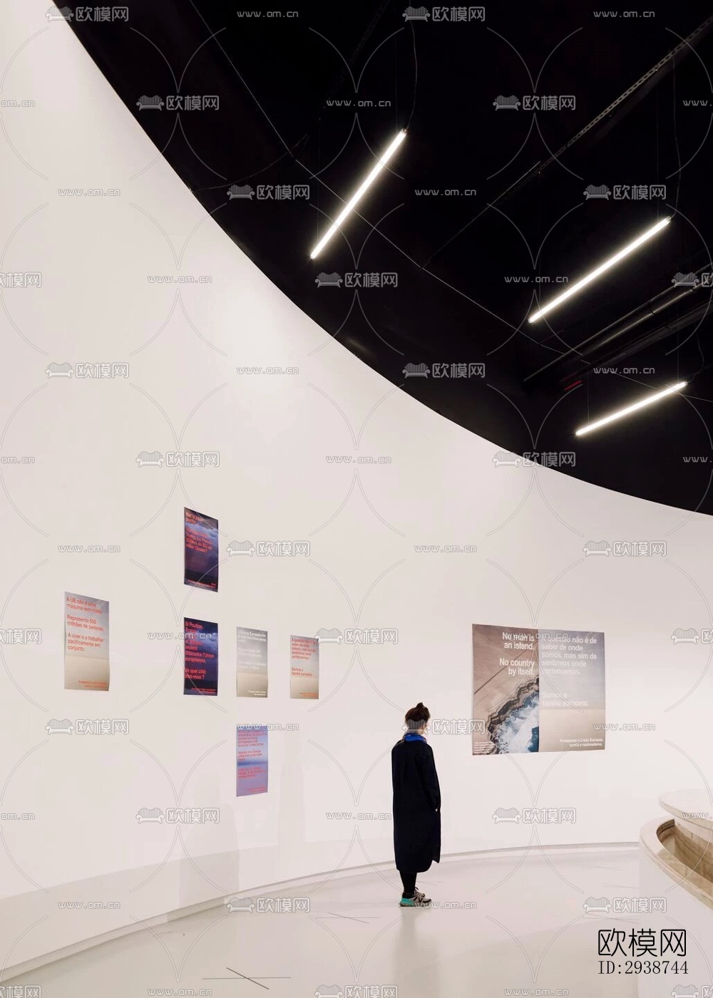 现代展览展厅效果图下载（渲染图2）