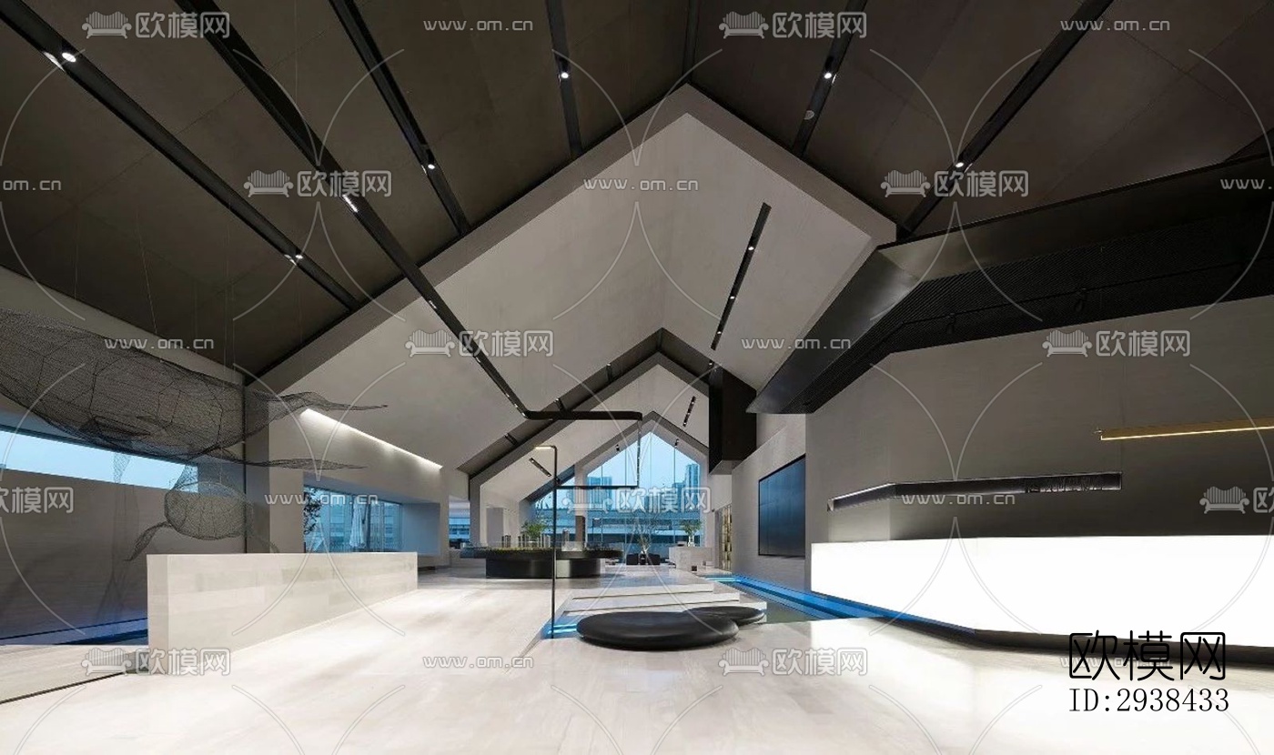 新中式售楼处效果图下载（渲染图9）