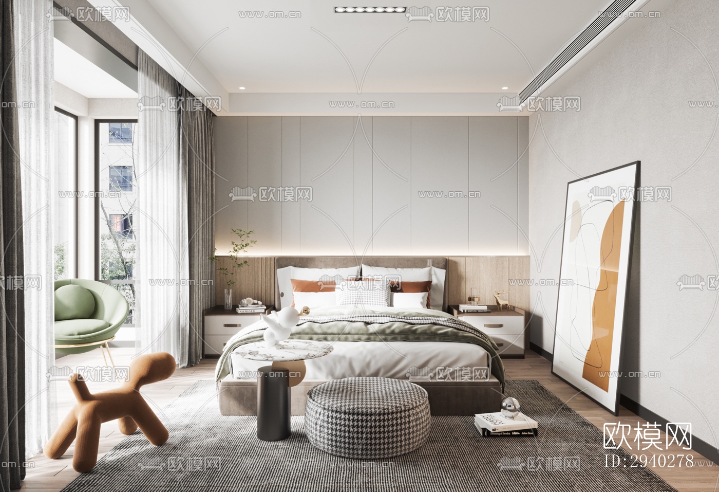 现代平层效果图下载（渲染图7）