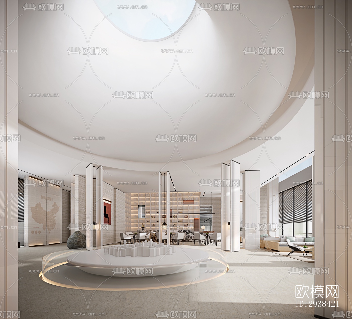 新中式售楼处效果图下载（渲染图15）