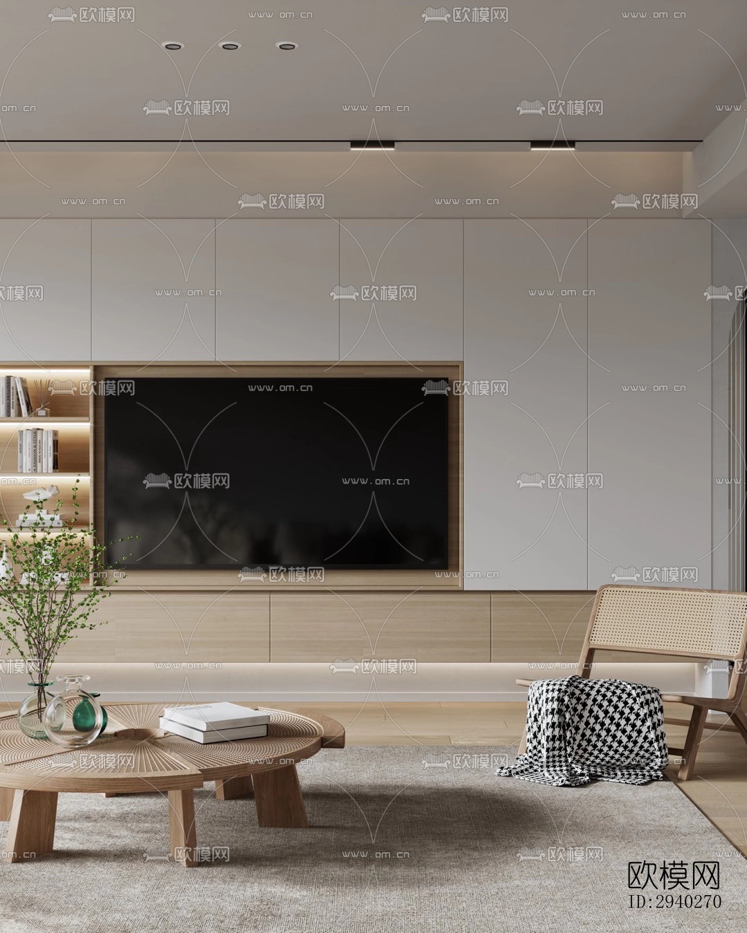 现代平层效果图下载（渲染图4）