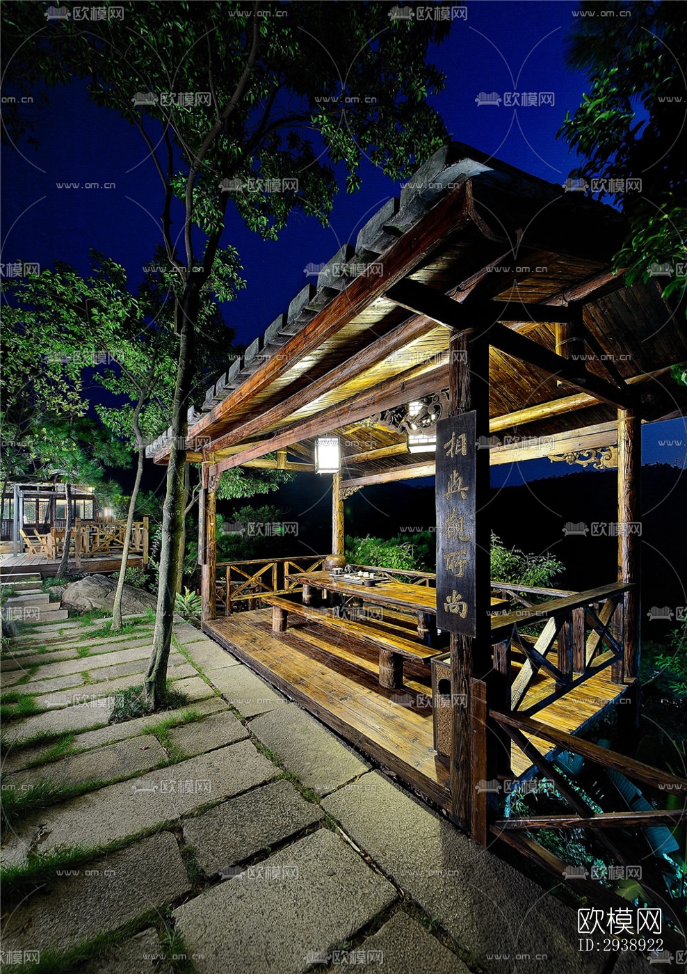 中式酒店民宿效果图下载（渲染图10）