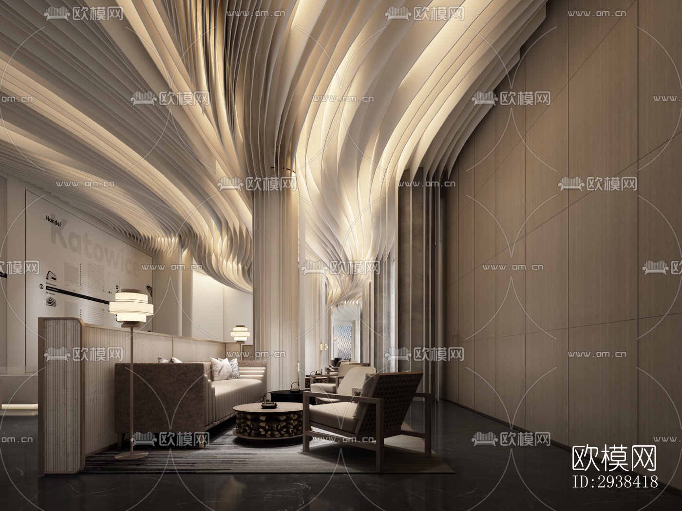 新中式售楼处效果图下载（渲染图4）