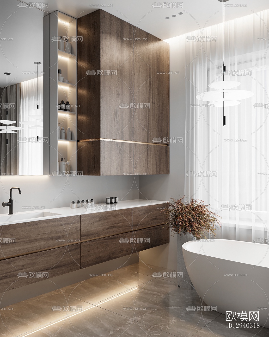 现代平层效果图下载（渲染图11）