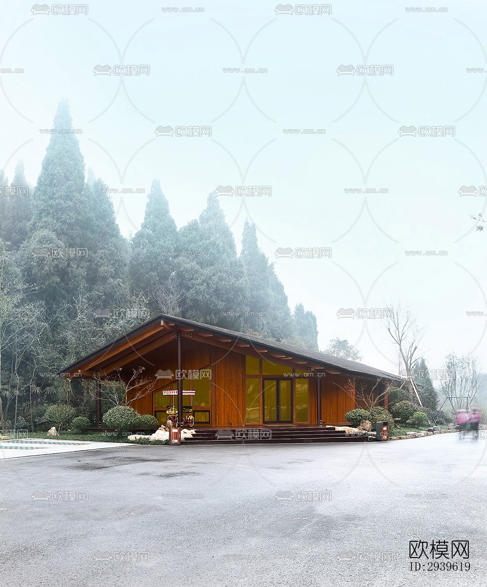 美式酒店民宿效果图下载（渲染图17）