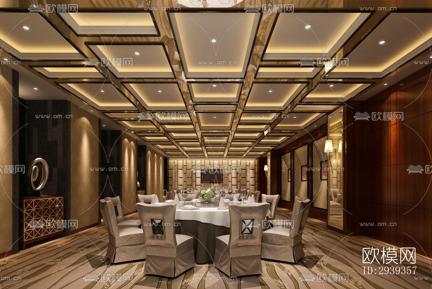 新中式酒店民宿效果图下载（渲染图4）